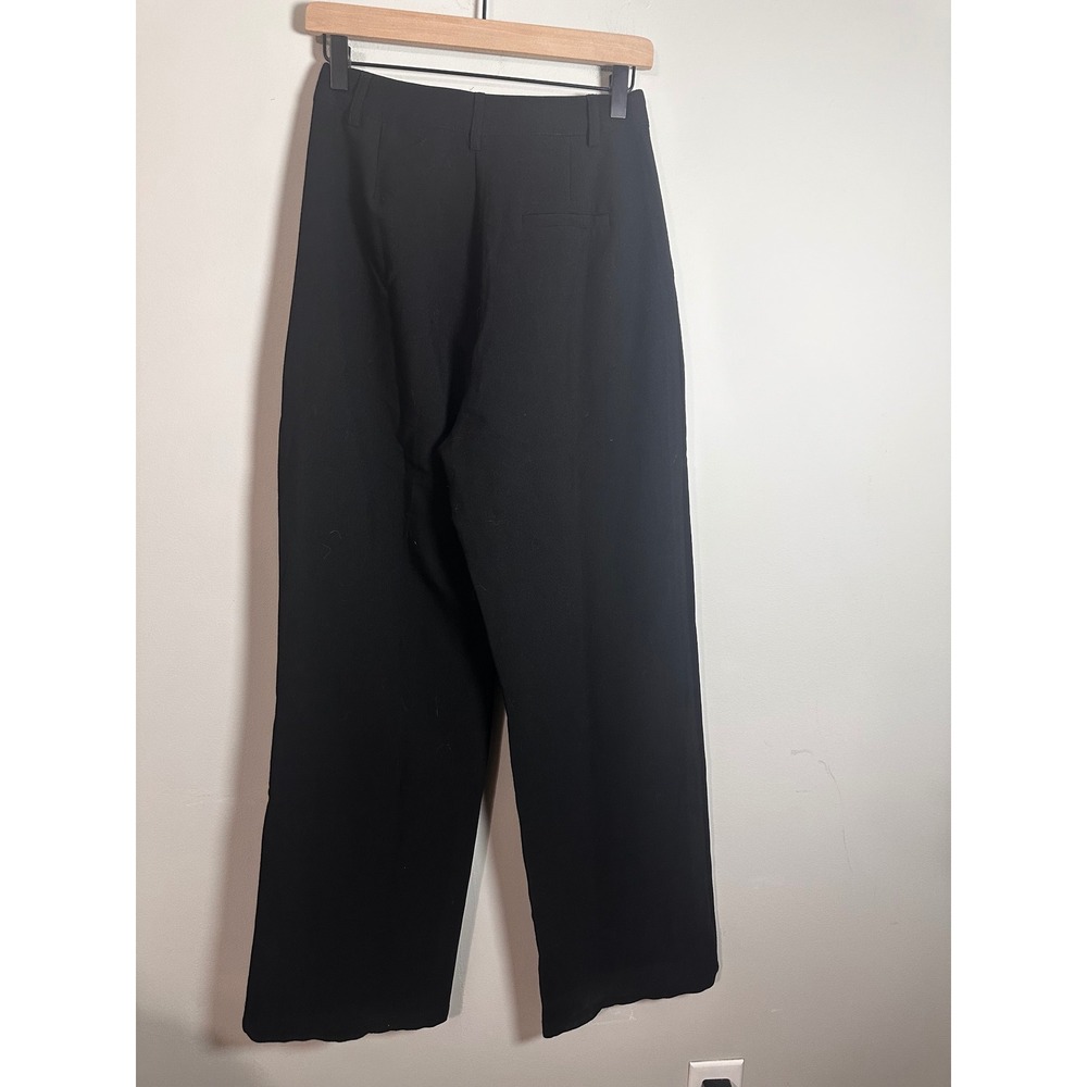 DISSH Celine Black Wide Leg High Waisted Pleated Trousers Pants US 4 AU 8 EU 36 - Picture 7 of 9